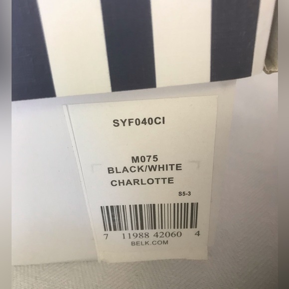 NIB Crown & Ivy Women's Charlotte Slides in Black and White Gingham - Picture 7 of 8